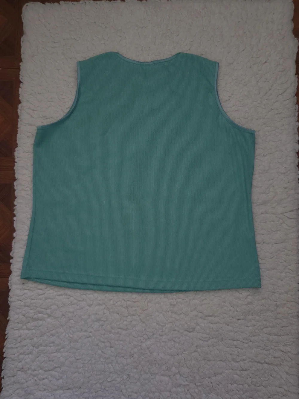 Allison Daley Teal Green Ribbed Sleeveless Tank Top